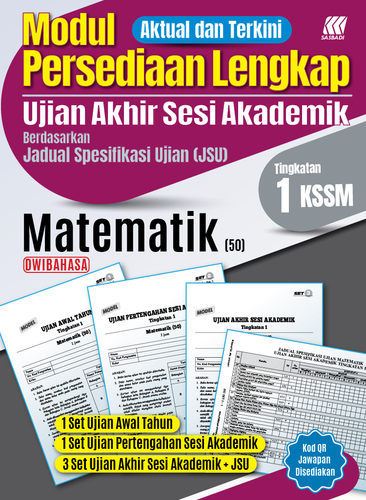 Modul Persediaan Lengkap UASA KSSM Matematik Ting. 1 (Bilingual) Cover